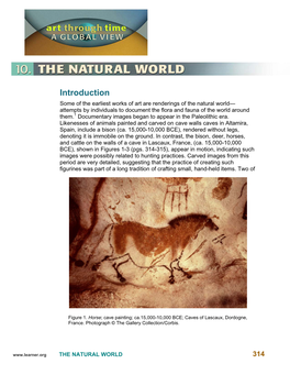 The Natural World— Attempts by Individuals to Document the Flora and Fauna of the World Around Them.1 Documentary Images Began to Appear in the Paleolithic Era