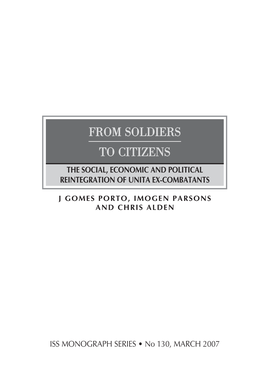 The Social, Economic and Political Reintegration of Unita Ex-Combatants