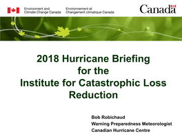 2018 Hurricane Season Forecast Briefing