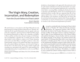 From the Church Fathers to Chiara Lubich