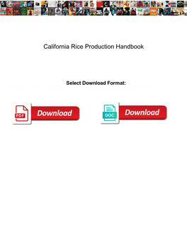 California Rice Production Handbook