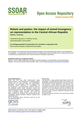 Rebels and Parties: the Impact of Armed Insurgency On