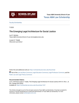 The Emerging Legal Architecture for Social Justice