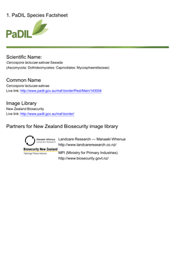 1. Padil Species Factsheet Scientific Name: Common Name Image Library Partners for New Zealand Biosecurity Image Library