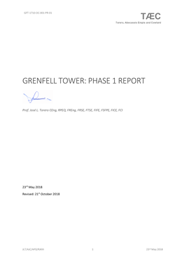 Tæc Grenfell Tower: Phase 1 Report