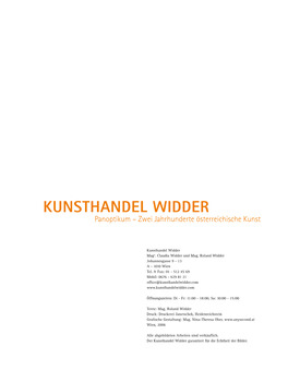 KUNSTHANDEL WIDDER Panoptikum – Zwei Jahrhunderte Österreichische Kunst