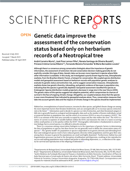 Genetic Data Improve the Assessment of the Conservation Status Based