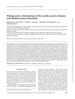 Phylogenetic Relationships of the North-Eastern Atlantic And