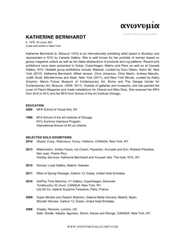 KATHERINE BERNHARDT B