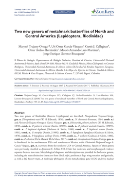 Two New Genera of Metalmark Butterflies of North and Central America (Lepidoptera, Riodinidae)