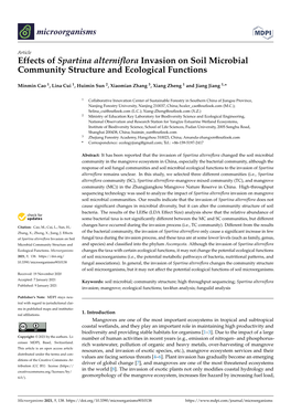 Effects of Spartina Alterniflora Invasion on Soil Microbial Community Structure and Ecological Functions