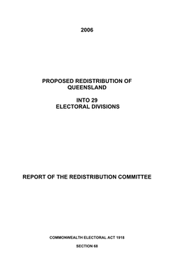 Proposed Redistribution of Queensland