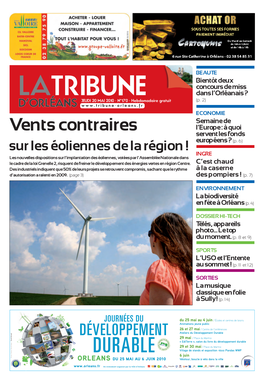 TRIBUNE Dans L’Orléanais ? Jeudi 20 Mai 2010 - N°170 - Hebdomadaire Gratuit (P