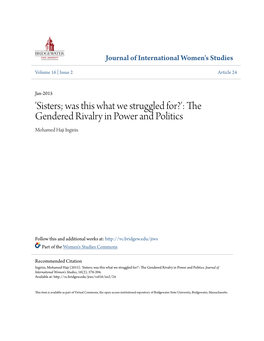 The Gendered Rivalry in Power and Politics Mohamed Haji Ingiriis