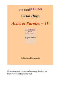 Actes Et Paroles − IV