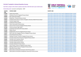 FA Girls' Football in Schools Baseline Survey