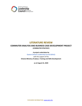 EOLC Commuter Strategy Literature Review, December 2020