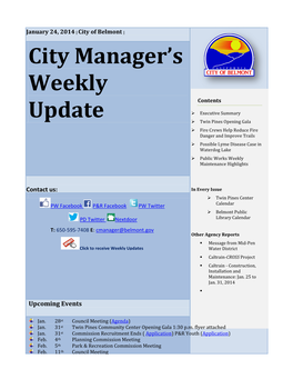 City Manager's Weekly Update