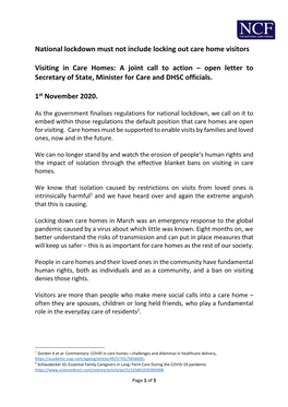 Open Letter to Secretary of State, Minister for Care and DHSC Officials