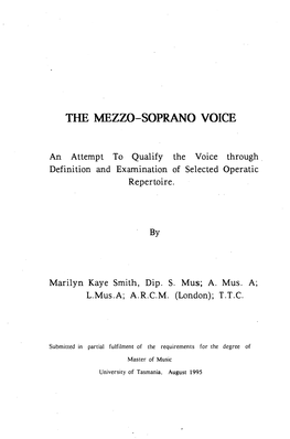 The Mezzo-Soprano Voice