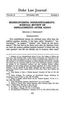 Judicial Review of Impeachments After Nixon