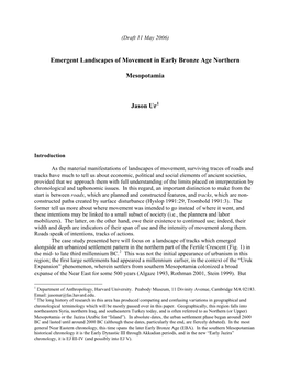 Emergent Landscapes of Movement in Early Bronze Age Northern