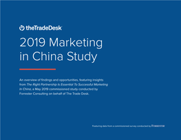 2019 Marketing in China Study