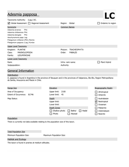 Adesmia Papposa LC Taxonomic Authority: (Lag.) DC