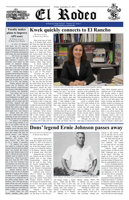 El Rodeo Staff Writer by Marisol Almazan After Seven Years of Work- El Rodeo Staff Member Ing at El Rancho High School, in 2012, El Rancho’S Mr