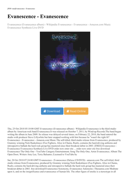 [FREE] Evanescence - Evanescence Evanescence Synthesis Live DVD Order Now Enter Site