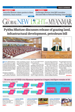 Pyithu Hluttaw Discusses Release of Grazing Land, Infrastructural Development, Petroleum Bill