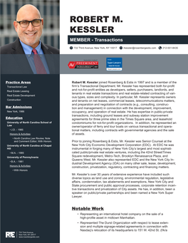 ROBERT M. KESSLER MEMBER - Transactions