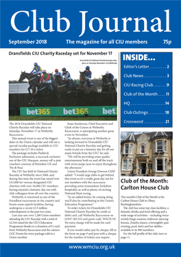 INSIDE... Place on Saturday, November 17 at Wetherby Editor’S Letter