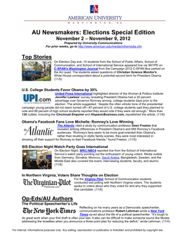 AU Newsmakers: Elections Special Edition