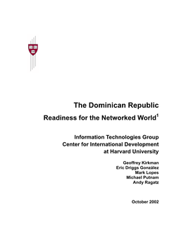 The Dominican Republic Readiness for the Networked World1