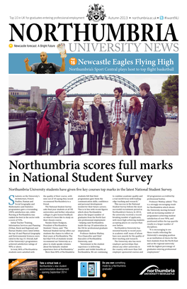 Northumbria Scores Full Marks in National Student Survey Northumbria University Students Have Given Fi Ve Key Courses Top Marks in the Latest National Student Survey