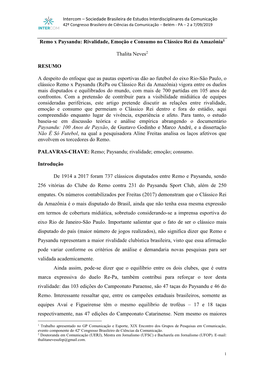 Remo X Paysandu: Rivalidade, Emoção E Consumo No Clássico Rei Da Amazônia1