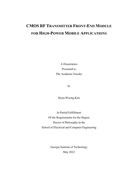 Cmos Rf Transmitter Front-End Module