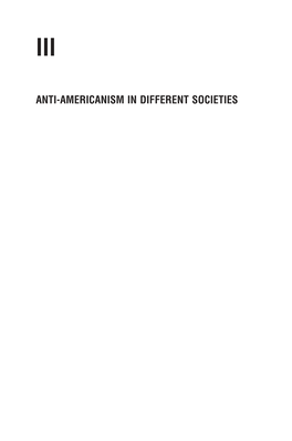 Anti-Americanism in Different Societies