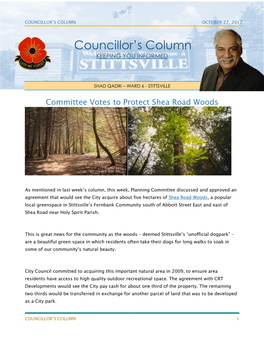 Councillor's Column