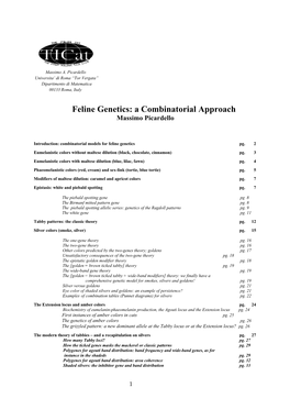 Feline Genetics: a Combinatorial Approach Massimo Picardello