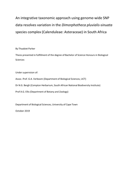 An Integrative Taxonomic Approach Using Genome-Wide SNP Data