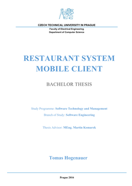 Restaurant System Mobile Client