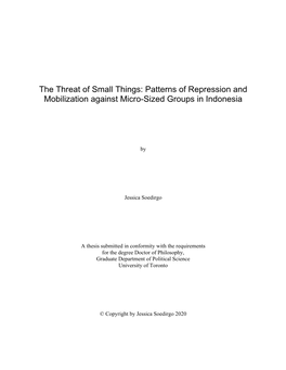 Patterns of Repression and Mobilization Against Micro-Sized Groups in Indonesia