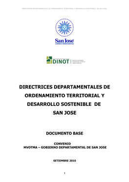 Directrices Departamentales De Ordenamiento Territorial Y Desarrollo Sostenible De San Jose