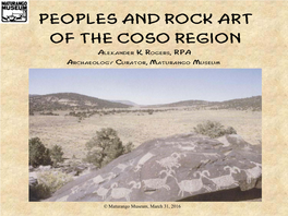 THE COSO PETROGLYPHS Information for Maturango Museum