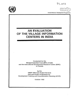 An Evaluation of the Village in Formation Centers in India