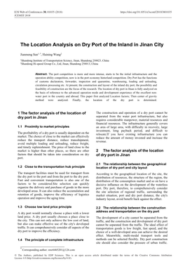 The Location Analysis on Dry Port of the Inland in Jinan City