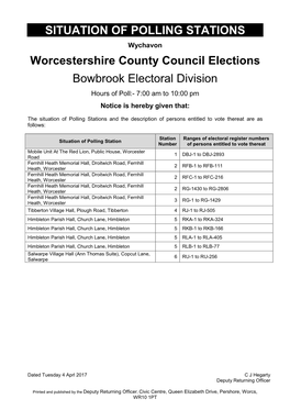 Situation of Polling Station Notice