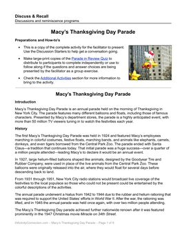 Macy's Thanksgiving Day Parade